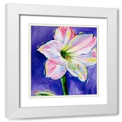 Floral White Modern Wood Framed Art Print with Double Matting by Seay, Anne