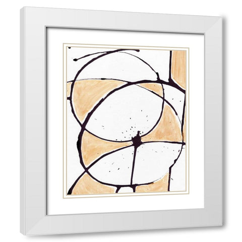 Abstract Gold  White Modern Wood Framed Art Print with Double Matting by Seay, Anne