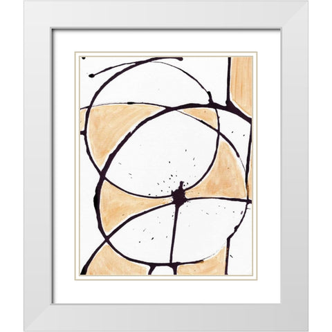Abstract Gold  White Modern Wood Framed Art Print with Double Matting by Seay, Anne