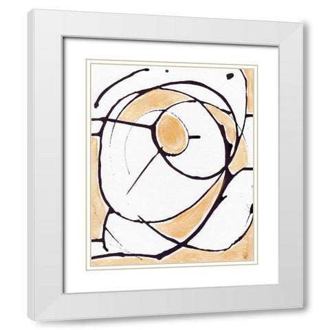 Abstract Gold II White Modern Wood Framed Art Print with Double Matting by Seay, Anne