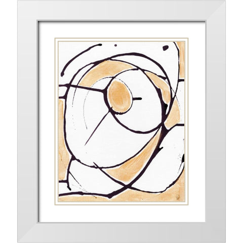 Abstract Gold II White Modern Wood Framed Art Print with Double Matting by Seay, Anne