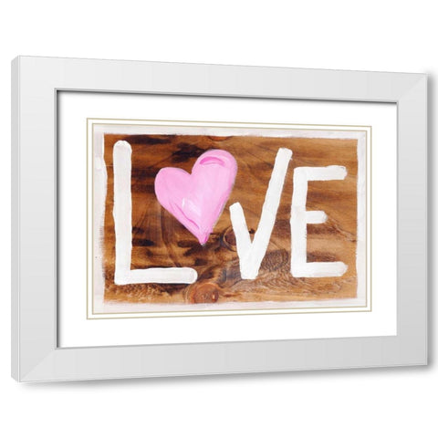 Border with Love White Modern Wood Framed Art Print with Double Matting by Seay, Anne