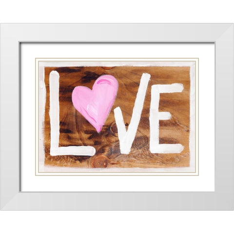 Border with Love White Modern Wood Framed Art Print with Double Matting by Seay, Anne