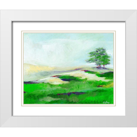 Fog Mountains White Modern Wood Framed Art Print with Double Matting by Seay, Anne