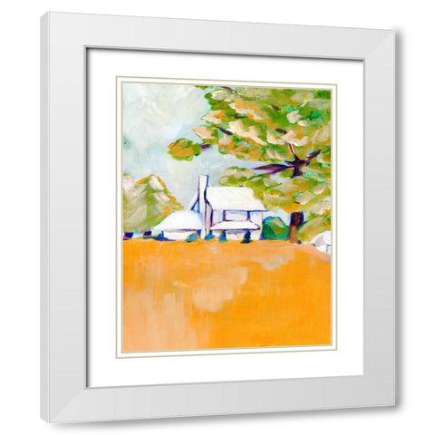 Hilltop House White Modern Wood Framed Art Print with Double Matting by Seay, Anne