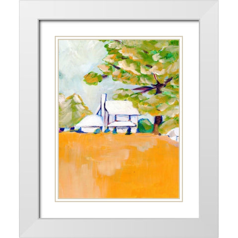 Hilltop House White Modern Wood Framed Art Print with Double Matting by Seay, Anne