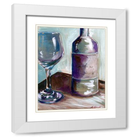 Caroline Wine White Modern Wood Framed Art Print with Double Matting by Seay, Anne