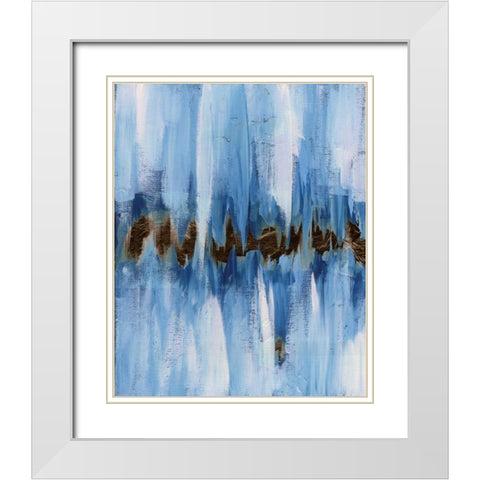 Abstract Blue I White Modern Wood Framed Art Print with Double Matting by Seay, Anne