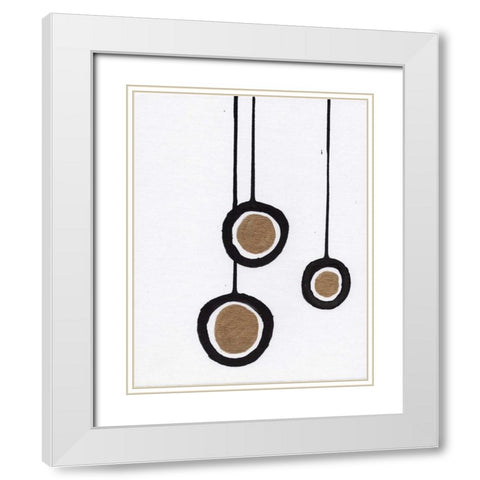 BandW w/ Gold II White Modern Wood Framed Art Print with Double Matting by Seay, Anne