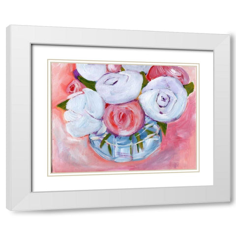 Fresh Floral White Modern Wood Framed Art Print with Double Matting by Seay, Anne