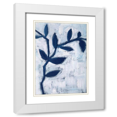 Blue and White I White Modern Wood Framed Art Print with Double Matting by Seay, Anne