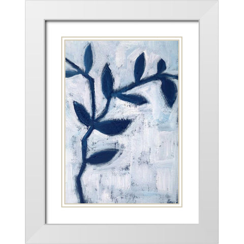 Blue and White I White Modern Wood Framed Art Print with Double Matting by Seay, Anne