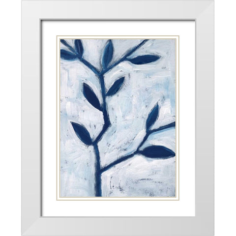 Blue and White II White Modern Wood Framed Art Print with Double Matting by Seay, Anne