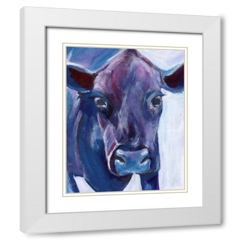 Purple Cow White Modern Wood Framed Art Print with Double Matting by Seay, Anne