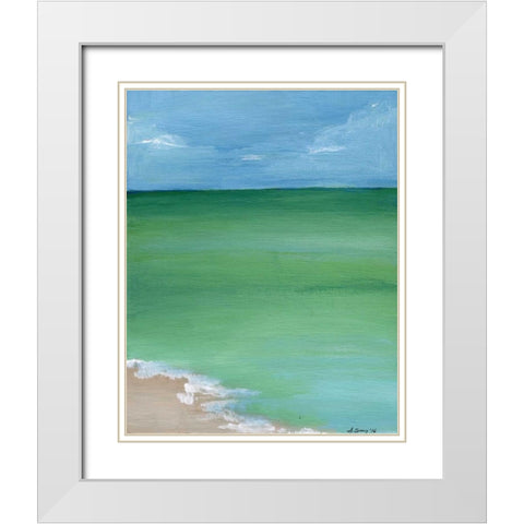 Calm Sea White Modern Wood Framed Art Print with Double Matting by Seay, Anne