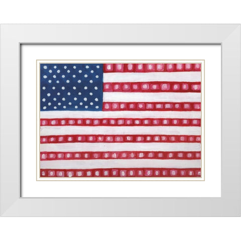 Geometric American White Modern Wood Framed Art Print with Double Matting by Seay, Anne