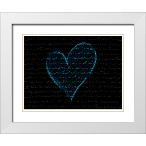 She Loves Me - Blue White Modern Wood Framed Art Print with Double Matting by Seay, Anne