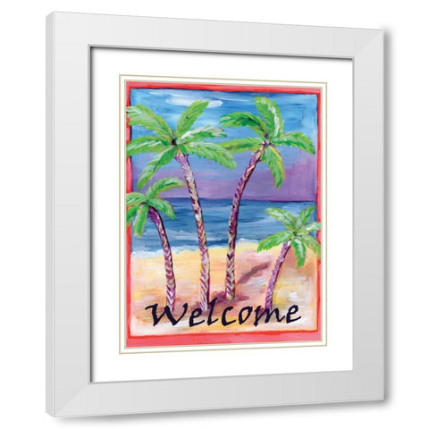 Welcome to Paradise White Modern Wood Framed Art Print with Double Matting by Seay, Anne