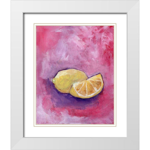 Sour Lemons White Modern Wood Framed Art Print with Double Matting by Seay, Anne