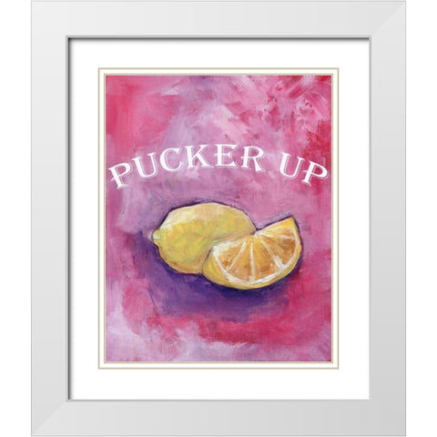 Pucker Up White Modern Wood Framed Art Print with Double Matting by Seay, Anne