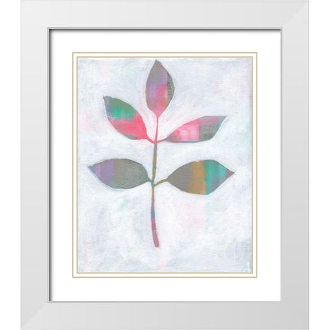 Leaf Abstract III White Modern Wood Framed Art Print with Double Matting by Seay, Anne