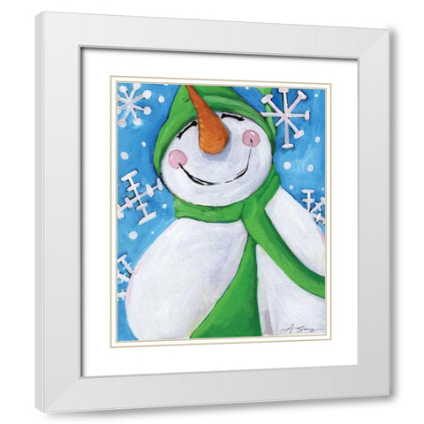 Let It Snow White Modern Wood Framed Art Print with Double Matting by Seay, Anne