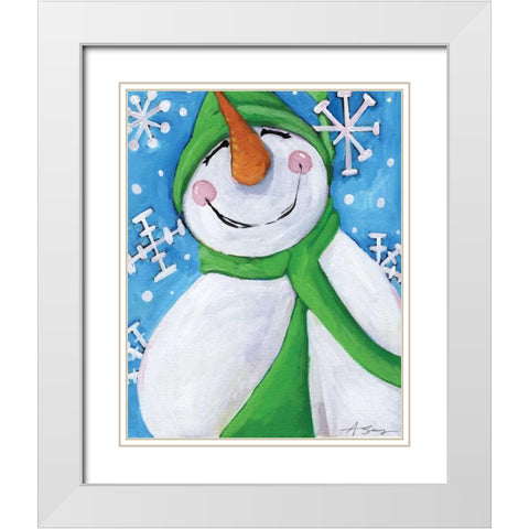 Let It Snow White Modern Wood Framed Art Print with Double Matting by Seay, Anne