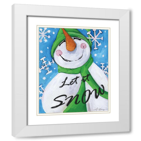 Let It Snow II White Modern Wood Framed Art Print with Double Matting by Seay, Anne