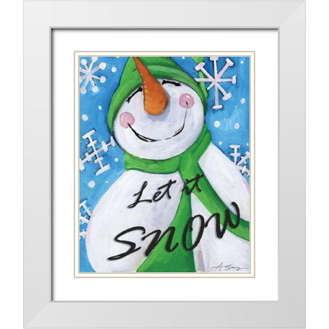 Let It Snow II White Modern Wood Framed Art Print with Double Matting by Seay, Anne