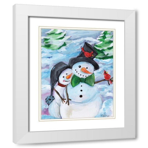 Winter Visitors White Modern Wood Framed Art Print with Double Matting by Seay, Anne
