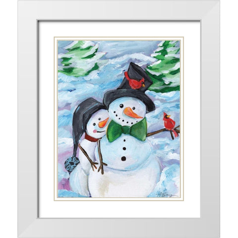 Winter Visitors White Modern Wood Framed Art Print with Double Matting by Seay, Anne