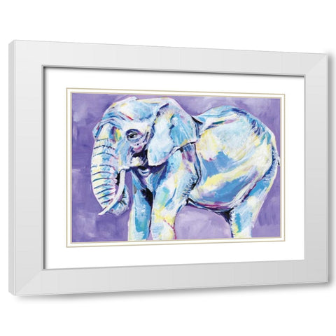 Elephant II White Modern Wood Framed Art Print with Double Matting by Seay, Anne