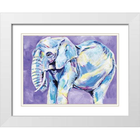 Elephant II White Modern Wood Framed Art Print with Double Matting by Seay, Anne