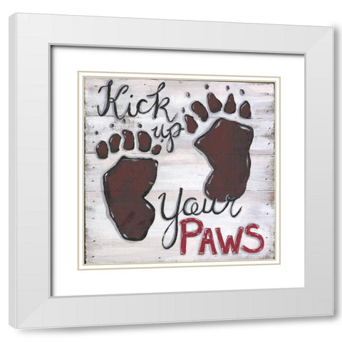Kick Up Your Paws White Modern Wood Framed Art Print with Double Matting by Seay, Anne