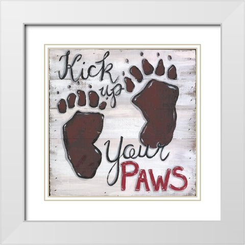 Kick Up Your Paws White Modern Wood Framed Art Print with Double Matting by Seay, Anne