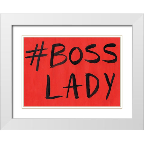 Boss Lady White Modern Wood Framed Art Print with Double Matting by Seay, Anne