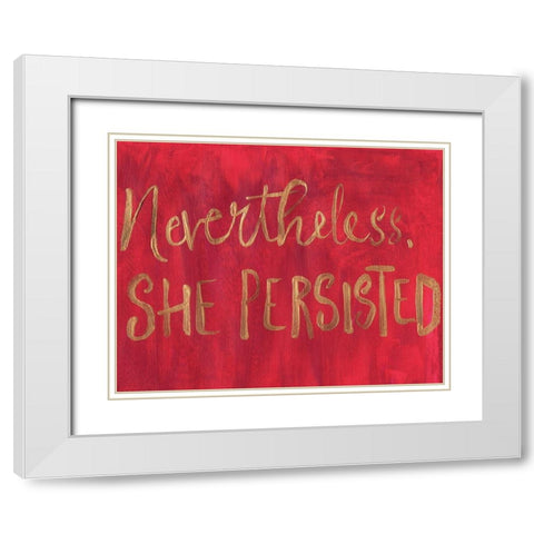 Nevertheless White Modern Wood Framed Art Print with Double Matting by Seay, Anne