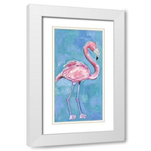 Pink Flaming II White Modern Wood Framed Art Print with Double Matting by Seay, Anne