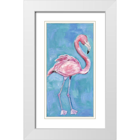 Pink Flaming II White Modern Wood Framed Art Print with Double Matting by Seay, Anne