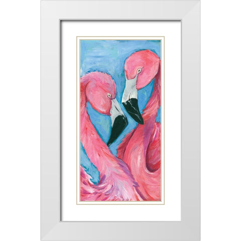 Pink Flaming III White Modern Wood Framed Art Print with Double Matting by Seay, Anne