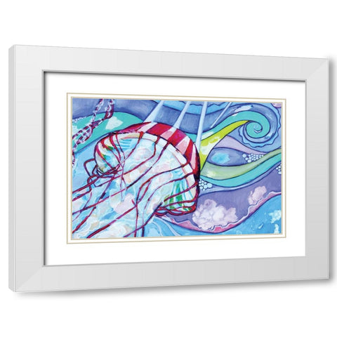 Surfin Jelly White Modern Wood Framed Art Print with Double Matting by Seay, Anne