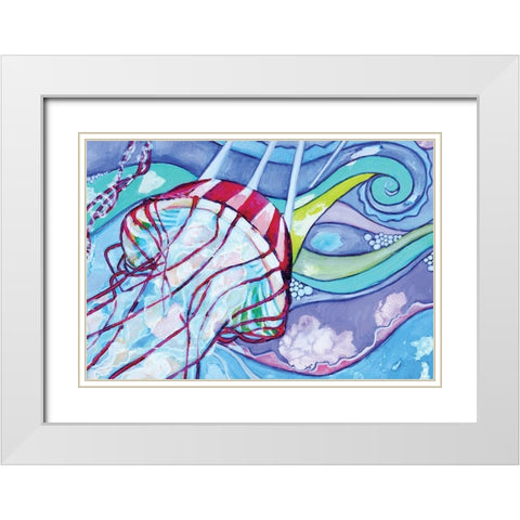 Surfin Jelly White Modern Wood Framed Art Print with Double Matting by Seay, Anne