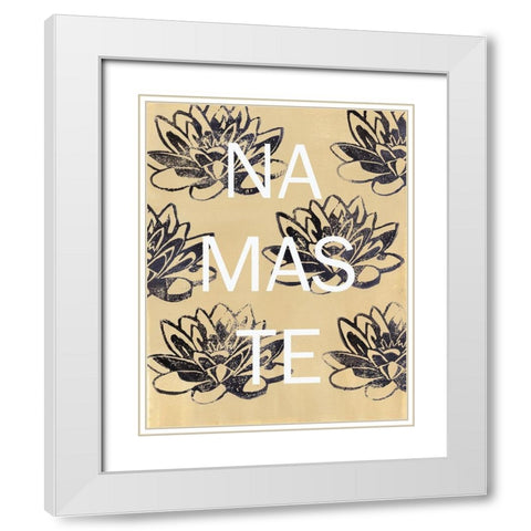 Namaste White Modern Wood Framed Art Print with Double Matting by Seay, Anne