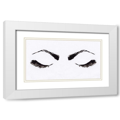 Eyelashes White Modern Wood Framed Art Print with Double Matting by Seay, Anne