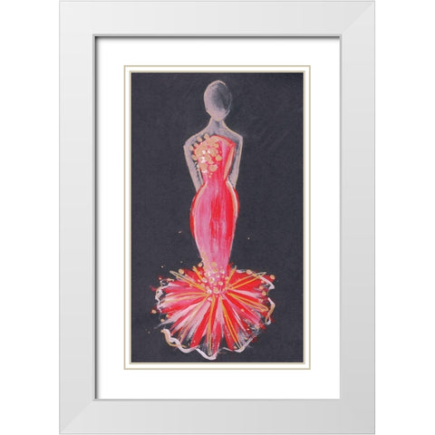 Runway Fashion IV White Modern Wood Framed Art Print with Double Matting by Seay, Anne