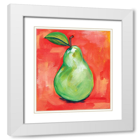 Pear White Modern Wood Framed Art Print with Double Matting by Seay, Anne