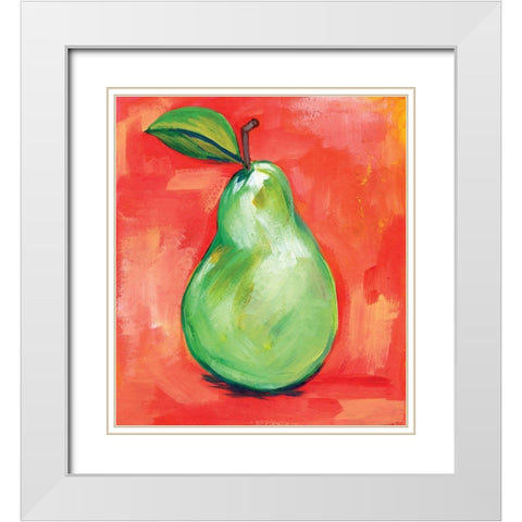 Pear White Modern Wood Framed Art Print with Double Matting by Seay, Anne