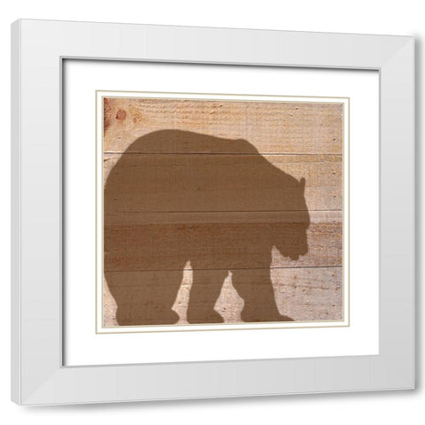 Black Bear White Modern Wood Framed Art Print with Double Matting by Seay, Anne