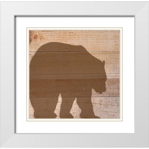 Black Bear White Modern Wood Framed Art Print with Double Matting by Seay, Anne