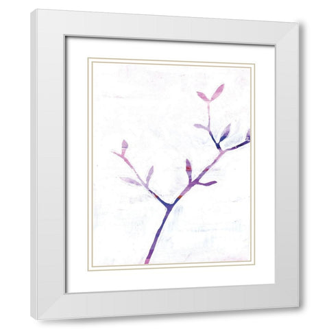 Leaf Trio White Modern Wood Framed Art Print with Double Matting by Seay, Anne